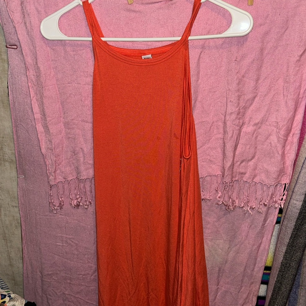 Old Navy Asymmetrical Dress in Vibrant Orange